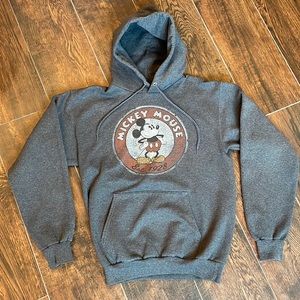Disney Parks Mickey Mouse Est. 1928 Gray Hoodie Pullover Unisex Size Small